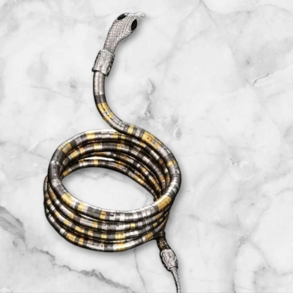 Killstar Serpent Snake Necklace In Mixed Metal Gold, Silver Bronze | NWOT